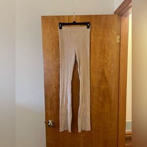 Valentina Shah Italy x Revolve Leggings Patricia Knit Pants Beige NWT Size XS/S